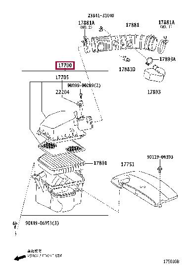 1770031591 Toyota Корпус воздушного фильтра