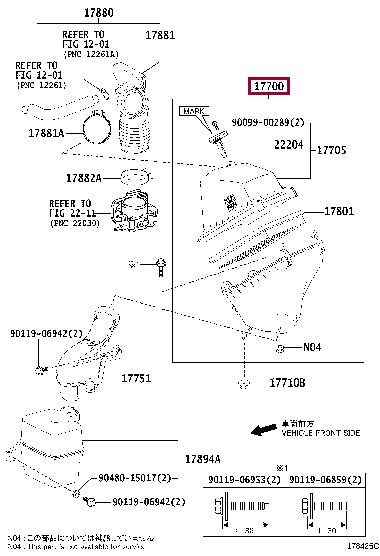 1770036260 Toyota Корпус воздушного фильтра