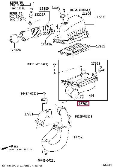 177010T080 Toyota Корпус воздушного фильтра