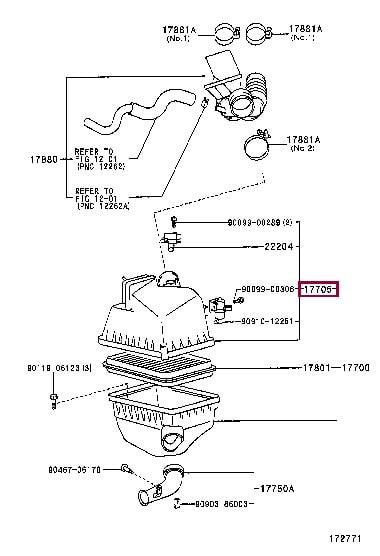 1770520120 Toyota Корпус воздушного фильтра