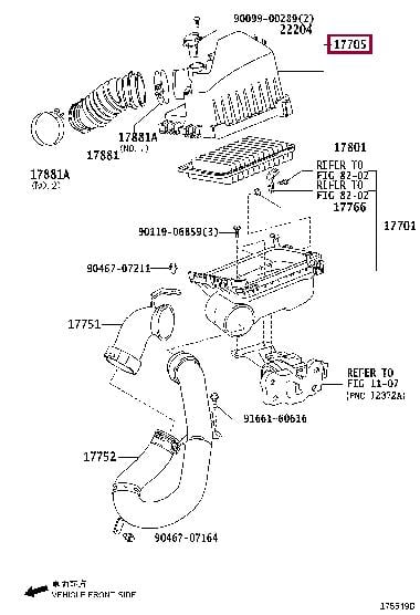 1770522191 Toyota Корпус воздушного фильтра