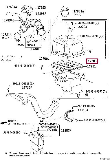 1770528120 Toyota Корпус воздушного фильтра