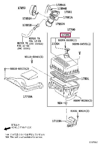 1770528232 Toyota Корпус воздушного фильтра