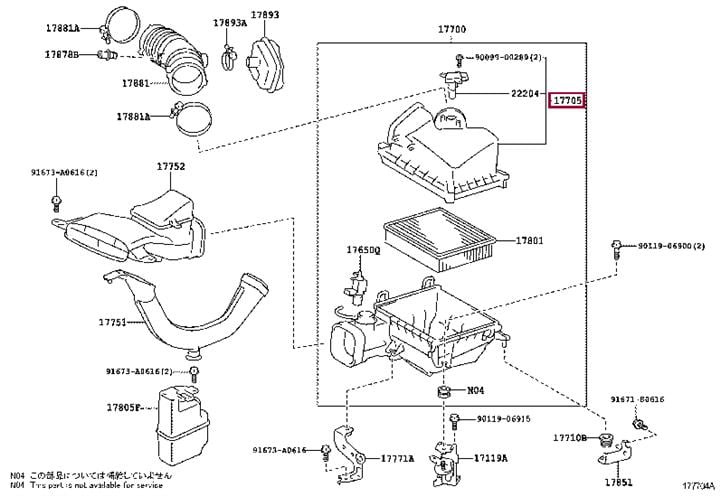 1770531410 Toyota Корпус воздушного фильтра