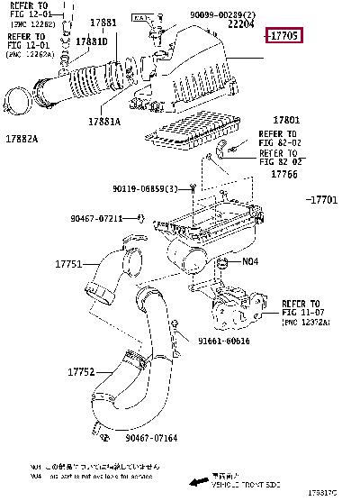 1770537111 Toyota Корпус воздушного фильтра