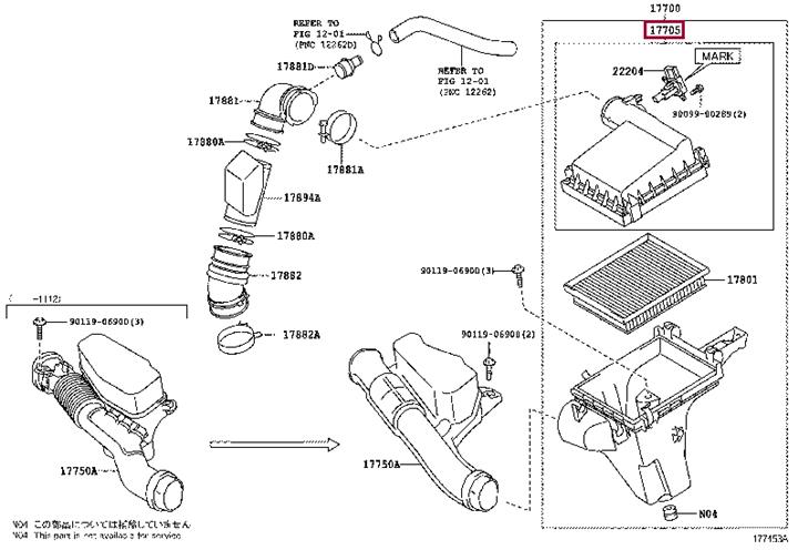 1770537131 Toyota Корпус воздушного фильтра