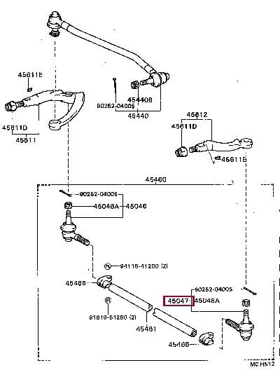 4504739185 Toyota Наконечник поперечної рульової тяги