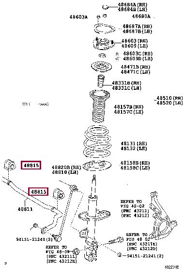 Toyota 48815-42080 Втулка стабілізатора переднього права 4881542080: Купити в Україні - Добра ціна на EXIST.UA!