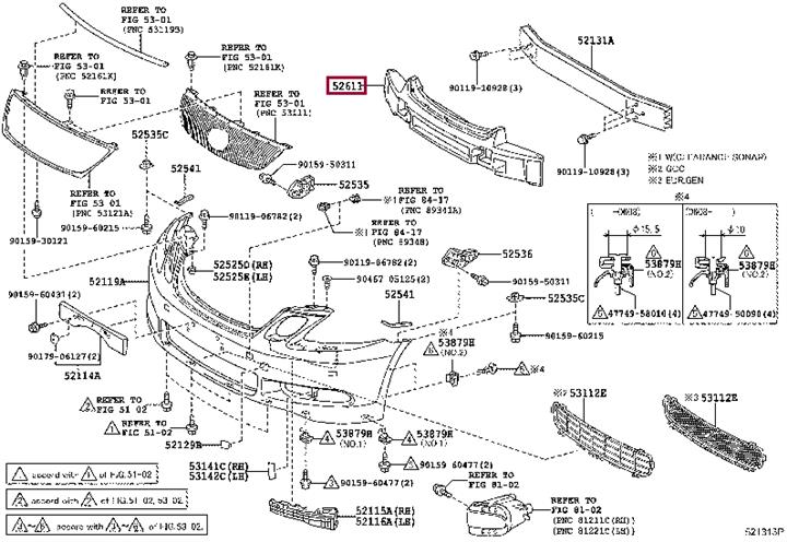 5261130300 Toyota Абсорбер бампера