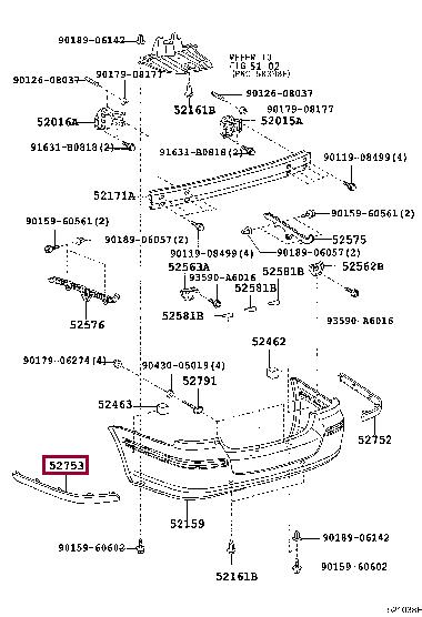 5275305902 Toyota Молдинг бампера