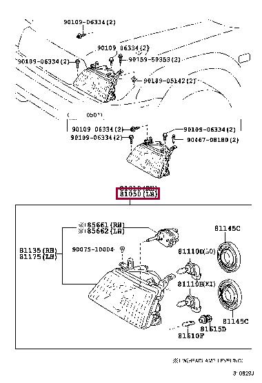 8105060102 Toyota Фара основная