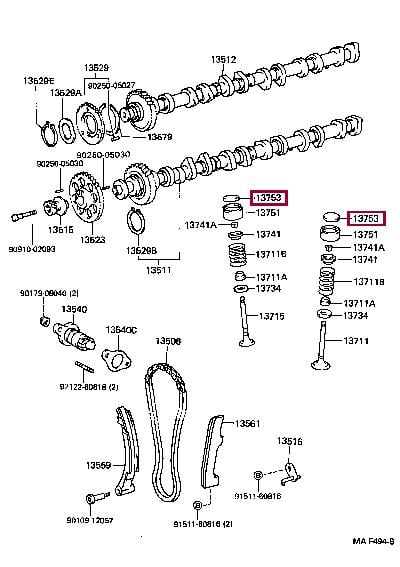 1375366160 Toyota Шайба клапана, регулировочная
