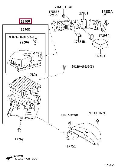 1770031652 Toyota Корпус повітряного фільтру