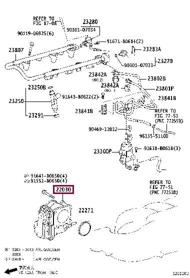 2203031010 Toyota Заслонка дроссельная