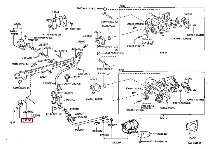 2320946031 Toyota Форсунка топливная
