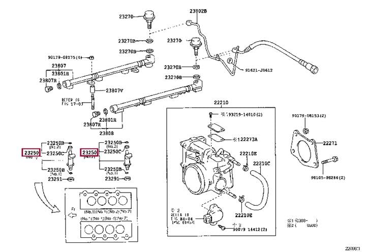 2320950050 Toyota Форсунка топливная
