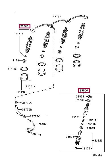 2360069105 Toyota Форсунка топливная