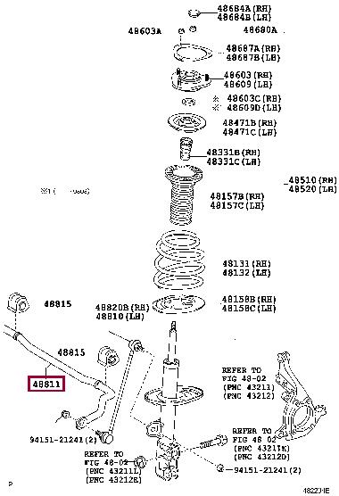 4881142071 Toyota Стабілізатор передній