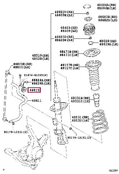 Toyota 48815-52140 Втулка стабілізатора переднього 4881552140: Приваблива ціна - Купити в Україні на EXIST.UA!