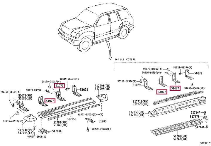5107760080 Toyota Кронштейн кузовной