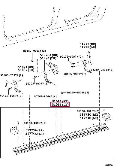 510840K190 Toyota Подножка левая