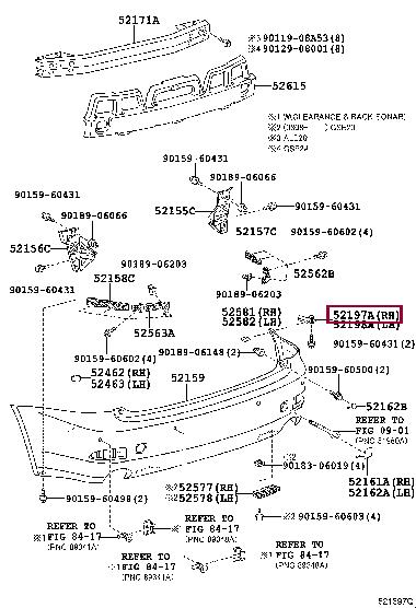 5219753020 Toyota Кронштейн заднего бампера правый