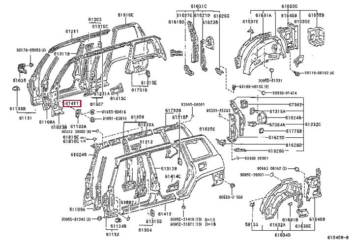 Toyota 61411-42060 Panel, rocker, outer rh 6141142060: Отличная цена - Купить в Украине на EXIST.UA! 6141142060 Toyota Panel, rocker, outer rh