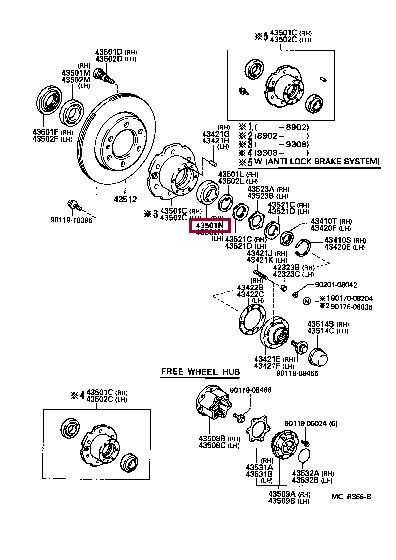 9036845087 Toyota Подшипник ступицы колеса