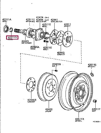 9052036045 Toyota Кольцо стопорное