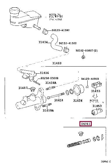 0431112110 Toyota Ремкомплект главного цилиндра сцепления