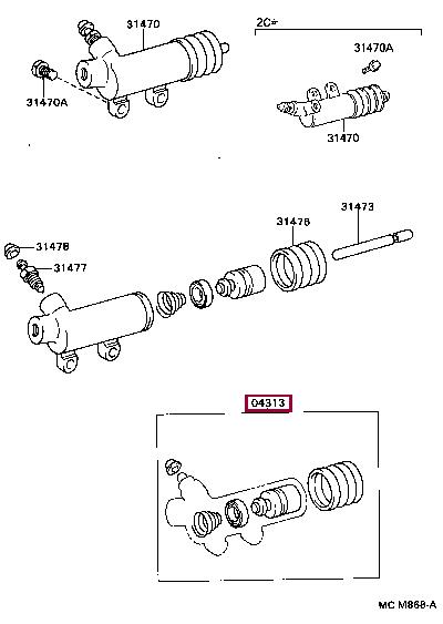 0431330130 Toyota Ремкомплект рабочего цилиндра сцепления