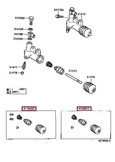 0431333010 Toyota Ремкомплект рабочего цилиндра сцепления