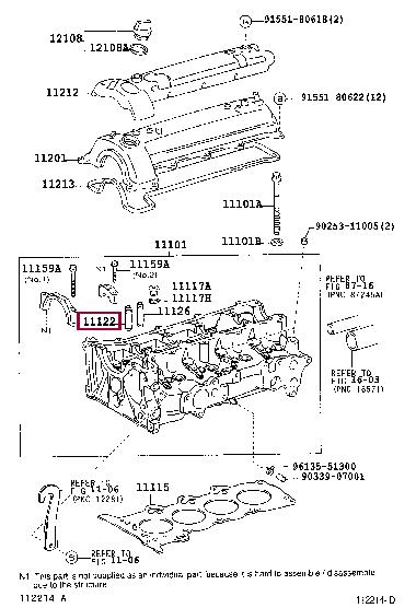 1112230020 Toyota Втулка клапана направляющая