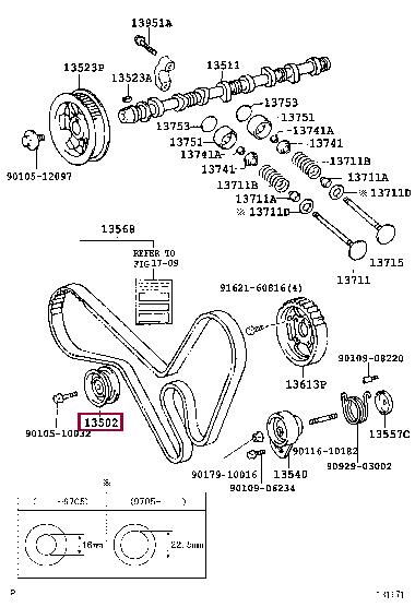 1350364030 Toyota Ролик ремня ГРМ