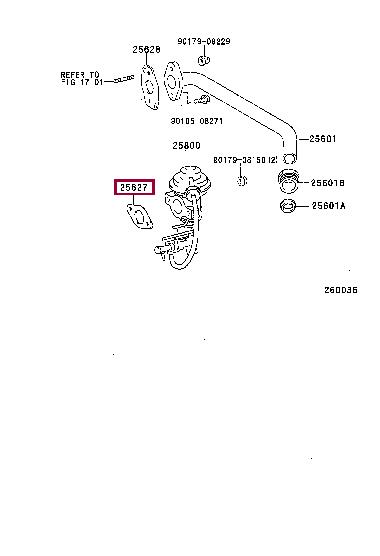 2562767010 Toyota Прокладка клапана рециркуляции выхлопных газов (клапана ERG)