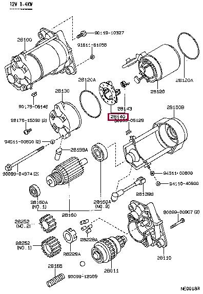 2814064040 Toyota Щетки стартера