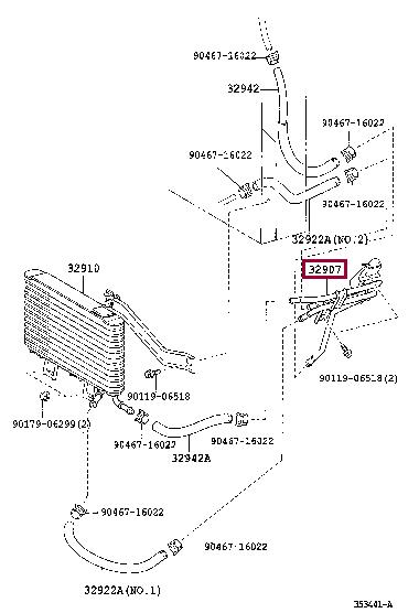 Toyota 32907-33130 Трубка масляного радіатора 3290733130: Приваблива ціна - Купити в Україні на EXIST.UA! 3290733130 Toyota Трубка масляного радіатора