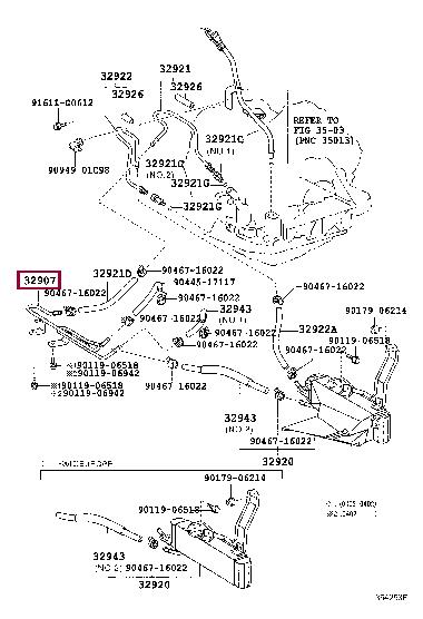 Трубка радіатора оливи Toyota 32907-48031