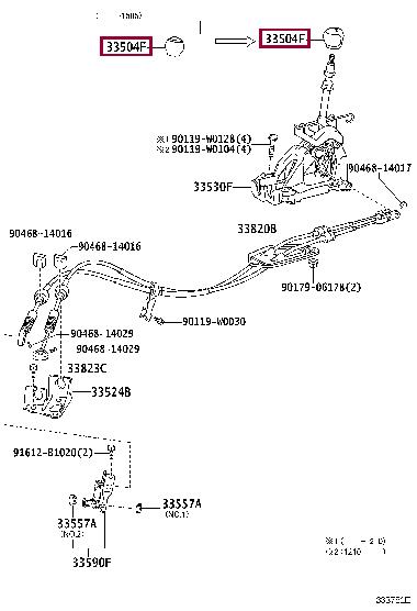 Toyota 33504-05091-C0 Knob sub-assy, shift lever 3350405091C0: Отличная цена - Купить в Украине на EXIST.UA! 3350405091C0 Toyota Knob sub-assy, shift lever