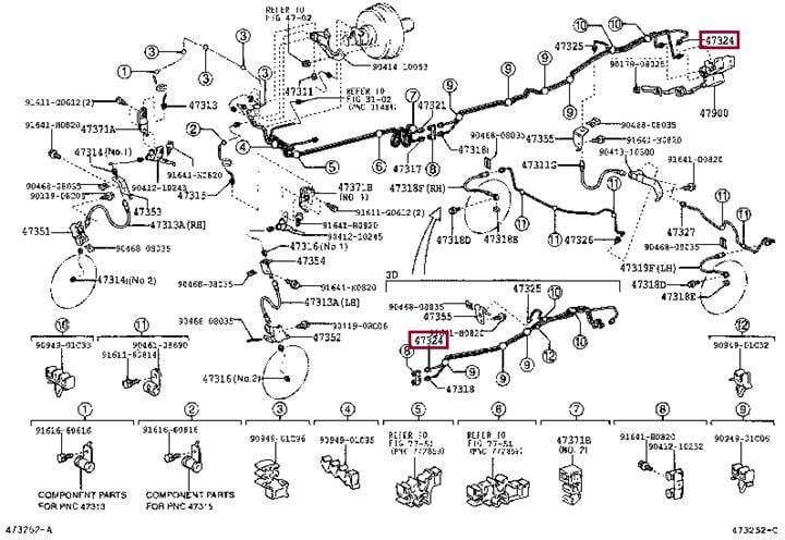 4732435310 Toyota Трубка тормозной системы
