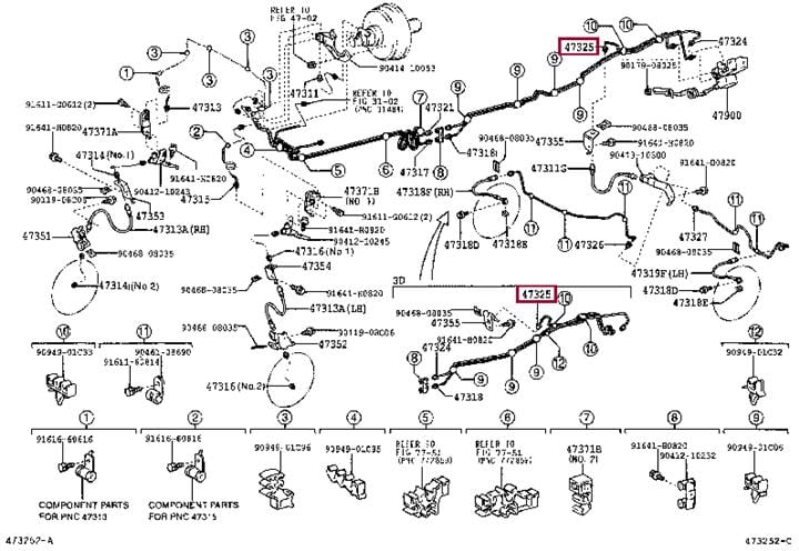 4732535390 Toyota Трубка тормозной системы