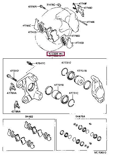 Тормозний супорт Toyota Celica (Тойота Селика): 4773020571 Toyota Гальмівний супорт