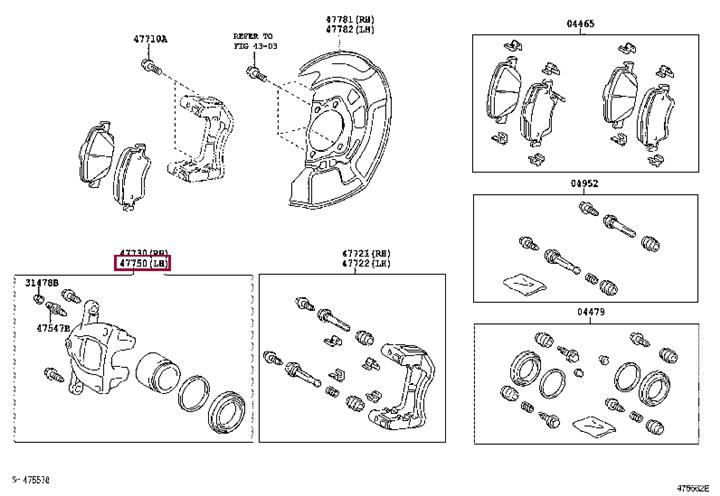 4775002360 Toyota Тормозной суппорт
