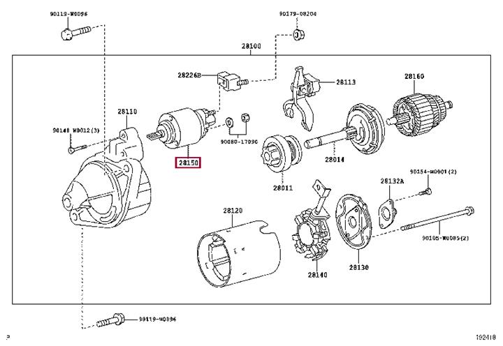 281500D130 Toyota Реле стартера втягивающее