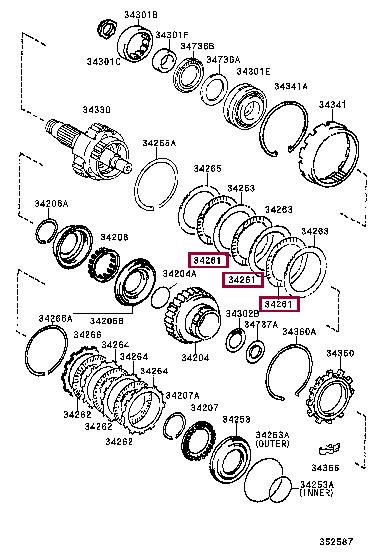 3426132010 Toyota Диск фрикционный