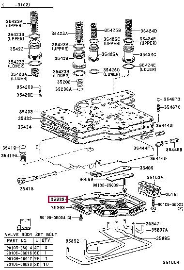 3533928030 Toyota Прокладка автоматической коробки передач (АКПП)