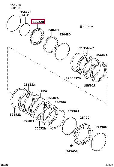Поршень блокировки гидротрансформатора АКПП Toyota 35622-33030