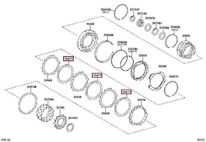 Диск фрикционный Toyota 35681-28010