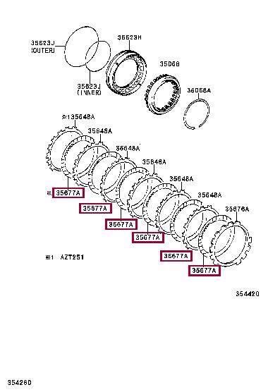 Диск фрикционный Toyota 35682-28010