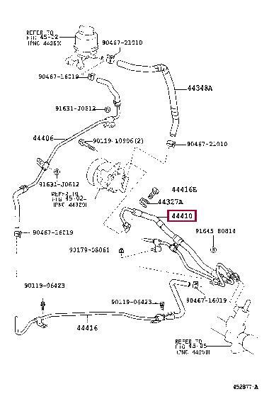 Toyota 44410-33180 Трубка напорная 4441033180: Отличная цена - Купить в Украине на EXIST.UA! 4441033180 Toyota Трубка напорная